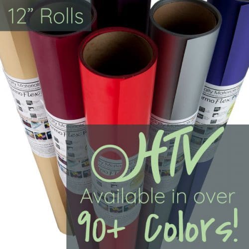 The store image for ThermoFlex® Plus Matte 12″- it shows a set a rolls and advertises there are over 90 colors of ThermoFlex® Plus Matte 12″