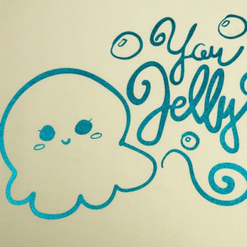 The You Jelly cut file in Aqua DecoFilm® Soft Metallics