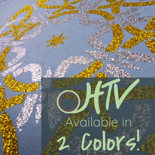 The store image for GlitterFlex® Premium- it shows a detailed close up and advertises there are 2 colors of GlitterFlex® Premium