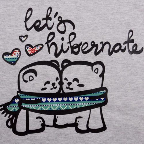 A shirt made with our "Let's Hibernate" cut file and ThermoFlex® Plus Black and ThermoFlex® Fashion Patterns Christmas Sweater