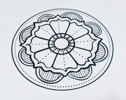 The Flower Mandala cut file in Black ThermoFlex® Plus