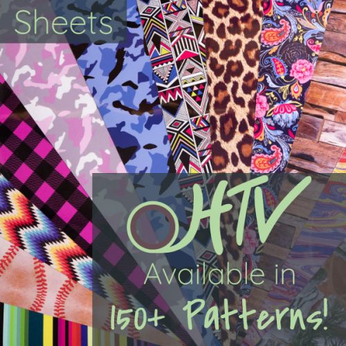 The store image for ThermoFlex® Fashion Patterns sheets - it shows a number of patterns and advertises there are over 150 colors of ThermoFlex® Fashion Patterns