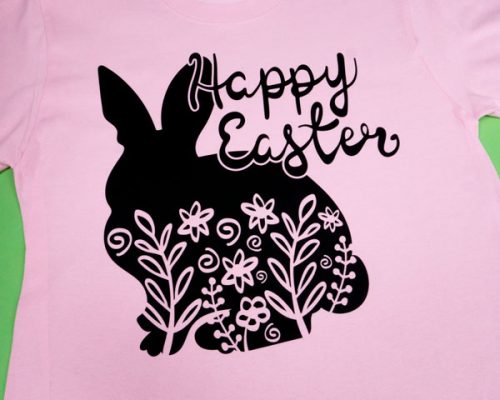 The Happy Easter Pack cut file in Black ThermoFlex® Plus