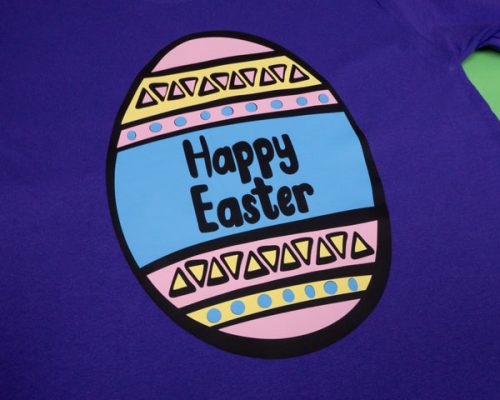 The Happy Easter Pack cut file in Black, Pastel Yellow, Light Pink, and Sky Blue ThermoFlex® Plus